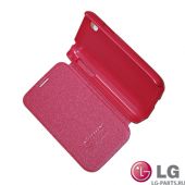 Чехол для LG D170 (L40) флип боковой пластик-кожзам Nillkin Sparkle <красный>